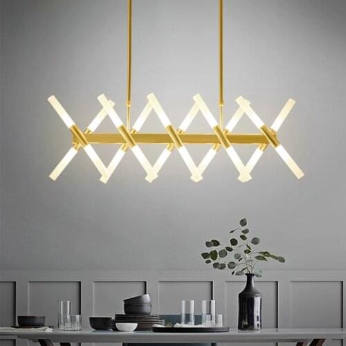 Nordic Acrylic Lampshade chandelier simple atmospheric art light luxury long Branch chandelier for Living Room Kitchen Bedroom