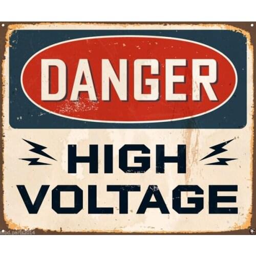 Danger High Voltage Large Metal Sign Tin Wall Art