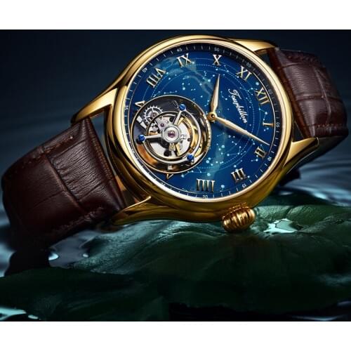 AESOP montre homme lux Fliying Real Tourbillon Mechanical Watch Watches for Men Luxury Skeleton Clock Men Sapphire Watches Man