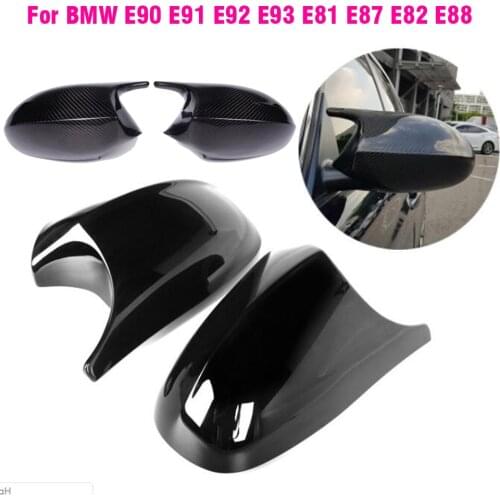 Rearview Mirror Covers for Bmw E81 E82 E87 116i 118i 120i E88 E90 E91, E92 E93 320i 330i 330d Carbon Fiber Gloss Black