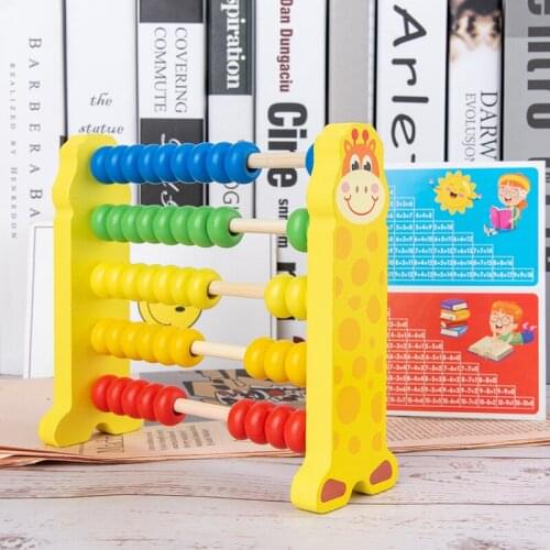 Wood Math Toys Five-speed Computing Rack Animal Computing Frame Toys for Baby Home Work Early Educational Learning Arithmetic
