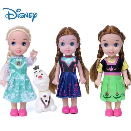 Disney 16cm Frozen Princess Action Figure Toys Elsa Anna Anime Dolls Small Baby Dolls Girls Toys Kids Christmas Birthday Gifts