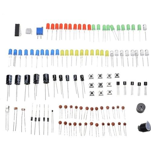 1 Box Electronics Component Basic Starter Assorted Kit With Breadboard Cable Resistor Capacitor LED Potentiometer
