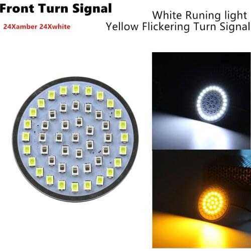 2 PCS 12V 50mm White ring 1157 Facade LED turn signal inserts Warning light For Softail