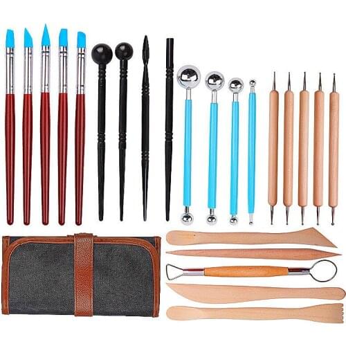 Clay clay ceramic tools molding indentation silicone pen 23 piece set with 24 hole package engraving combination