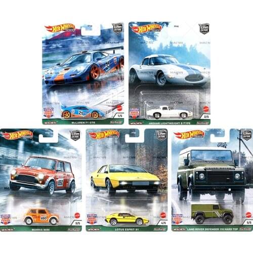 Hot Wheels British Horsepower Car Culture Series MCL F1 Gulf Oil LR MINI Lotus Toys for Childen Collect gifts