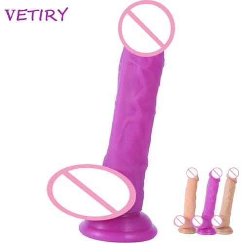 Simulation Penis Realistic Soft Material Dildo G-spot Orgasm stimulate Female Masturbation Strong Suction Cup Sex Toys for Woman