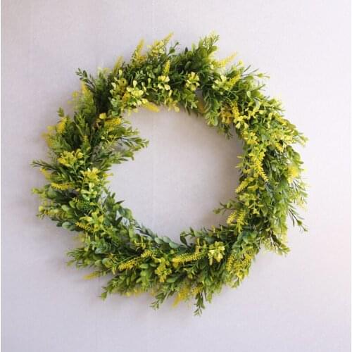 Home Wedding Party Garden Decoration Flower Wreath Green Fake Flowers Garland Simulation Wreath Garland Weihnachten