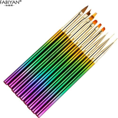 Brush Nail Art Liner Metal Stripe Gradient Acrylic Of Tel Extension Builder Raw Men Manicure French