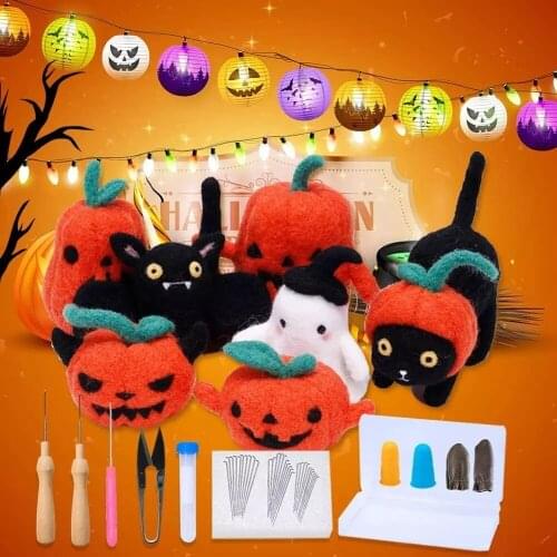 LMDZ Creative Wool Felt Set Needle Poked DIY Cute Animal Wool Felting Package Non-Finished Handmade Pets Toy Doll Decor