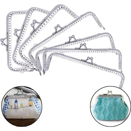 LMDZ Metal Silver Sewing Handbag Handle Hot Style Useful Clutch Coin Purse Frame Kiss Clasp Square for Bags Accessories DIY