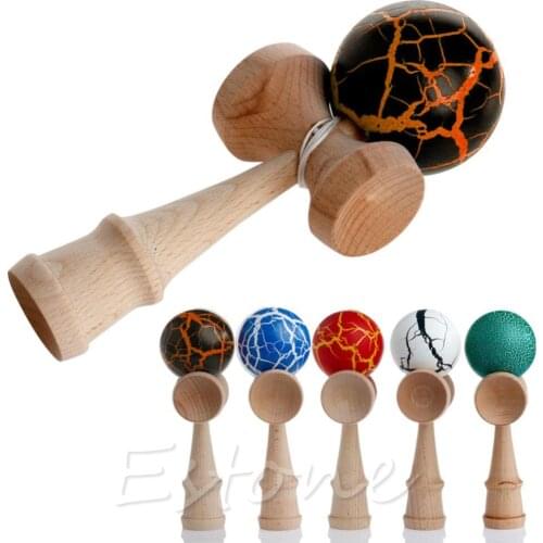 Hot Crack Pattern Paint Toy Bamboo Kendama Best Wooden Educational Toys Kids Toy