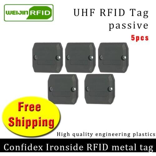 UHF RFID metal tag confidex ironside 915m 868mhz Impinj Monza4QT EPC 5pcs free shipping durable ABS smart card passive RFID tags