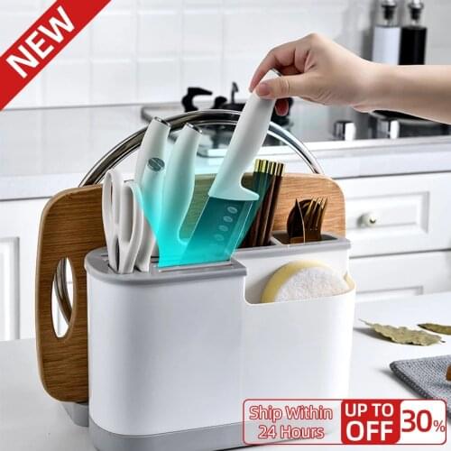 Multifunctional Knife Holder Organizer Knife Fork Spoon Stand Cutting Board Tableware Cutlery Storage Kitchen Knives Accessories