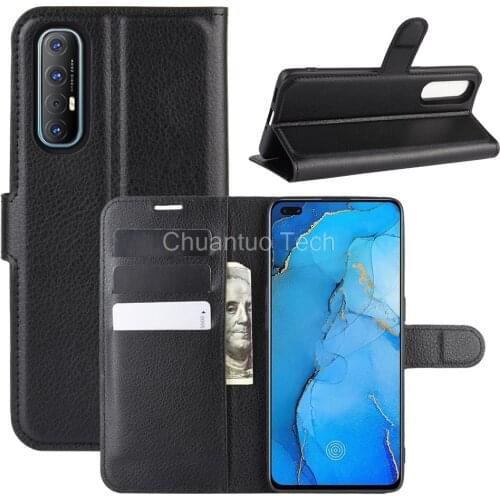 Fashion Wallet PU Leather Case Cover For Oppo Reno3 Pro 6.4'' Flip Protective Phone Back Shell With Card Holders