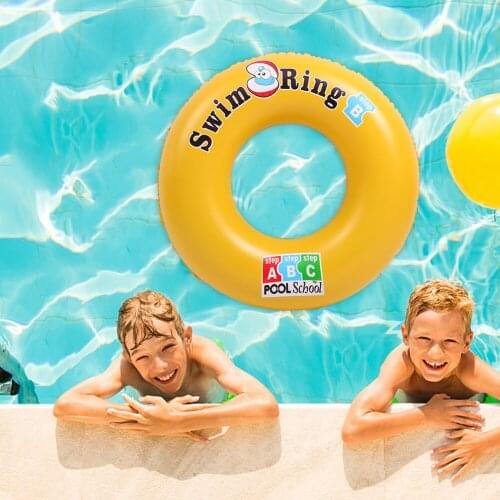 Adult Children Letters Printing Inflatable Swimming Ring Thickened Safety Pool Sea Float Circle Summer Outdoor Beach Party Toys