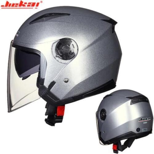 2019 Spring New Knight Protection JIEKAI Double lens Motorcycle Helmets Half Face Motorbike Helmet made of ABS and PC lens visor