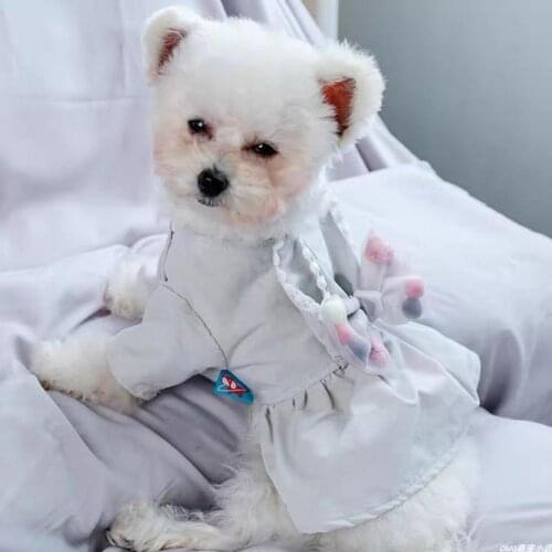 Dog Princess Dress Bow-knot Rabbit Ears Decor Two-legged Polyester Adorable Pet Skirt Birthday party vestidos de verano