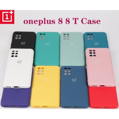 Original Oneplus 8T Soft liquid silicone case For One plus 8 slim soft back cover one plus 8T 10 colour