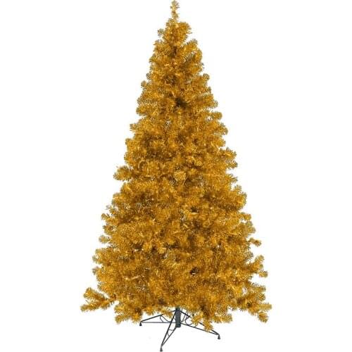 Pe Golden Christmas Artificial Tree Yellow Coating Material Luxury High-end Hotel Shopping Mall Decorations Desktop Ornament