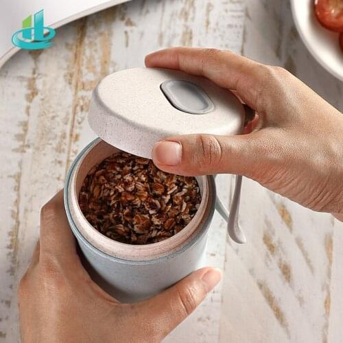 Portable Wheat Straw Lunch Breakfast Drink Porridge Cup Breathable Sealed Soup Cans To Work Soup Cup Creative Lunch Box