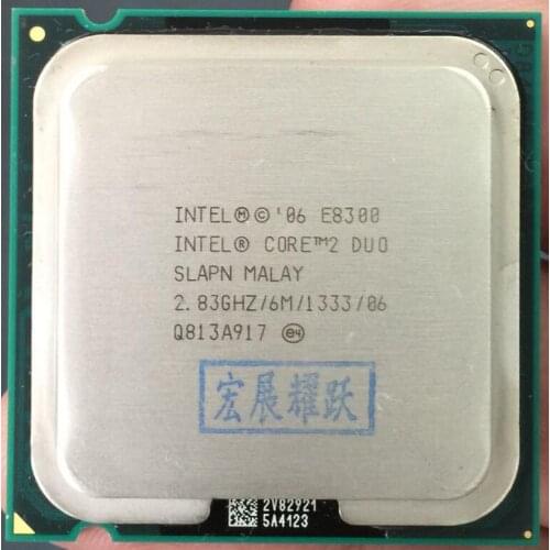 Intel Core 2 Duo Processor E8300 (6M Cache, 2.83 GHz, 1333 MHz FSB) SLAPN LGA 775 D esktop CPU Intel central processing unit
