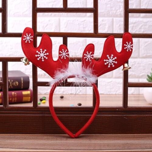 Christmas Headband Elf Santa Xmas Children Adult Headwear Head Hoop Hair Band Natal Christmas Gift New Year 2022 Navidad Noel