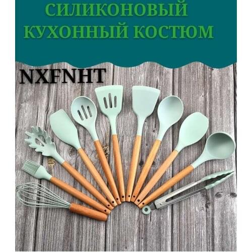 Silicone Kitchenware Cooking Utensils Set Heat Resistant Kitchen Non-Stick Cooking Utensils Baking Tools With Storage Box Tools