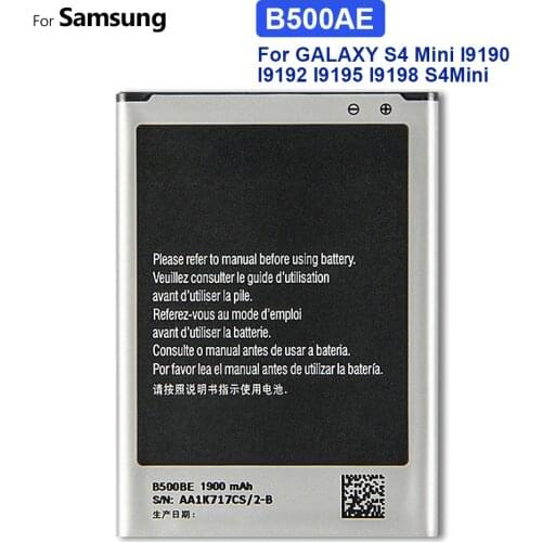 B500BE B500AE Replacement Battery For Samsung GALAXY S4 Mini I9190 I9192 I9195 I9198 S4Mini 1900mAh with Track Code