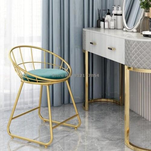 Dressing stool modern minimalist round dressing table stool manicure chair net red ins bedroom girl backrest nordic