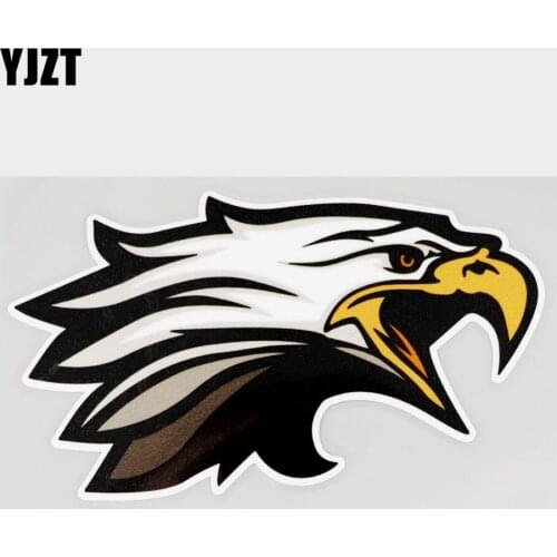 YJZT 14.8CM×8.5CM Car Sticker Eagle Head Graphic Mascot Image PVC Decal 11C-0075