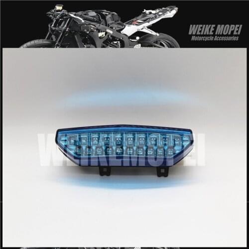 Blue LED Rear light Tail Lamp Taillight Turn Signal Lights Fit For KAWASAKI Ninja ZX6R 2007 2008 ZX-6RR ZX636 07 08