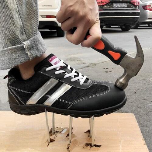 Safety Work Shoes for Men Casual Lightweight Breathable Sneakers Male Anti-smashing Anti-piercing Sneakers Work Protective Boots