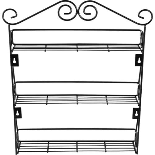 Iron Spice Rack 3 Tier Seasoning Rack Storage Shelf Organizer Standing