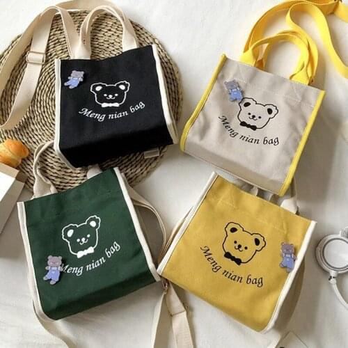 Women Cute Cartoons Bear Messenger Bag Fashion Shoulder Bag Crossbody Bag Female Shopping Bag Handbag Teenager Girls Mochilas