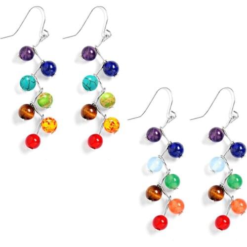 7 Colors Natutal Stone Tassel Earrings Handmade Fringed Earrings Drop Earring Women Jewelry Pendientes Flecos Trinket Party Gift