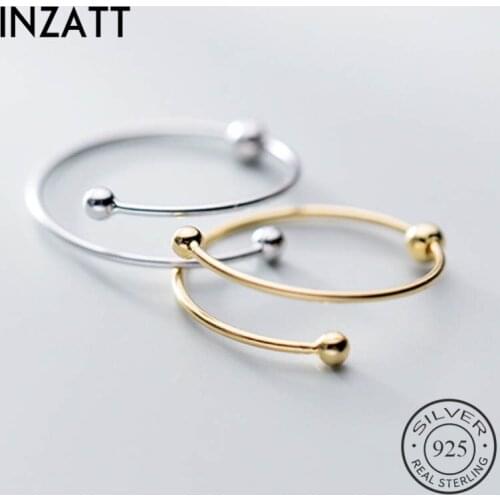INZATT Real 925 Sterling Silver Minimalist Ring For Fashion Women Birthday Party Cute Fine Jewelry Accessories Birthday Gift