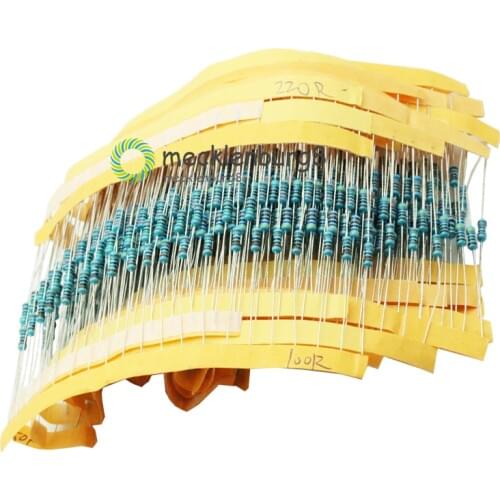 1 pack 600 pcs. 1/4 W Resistance 1% Metal Resistor Resistance Assortment Kit 30 types every 20 pcs