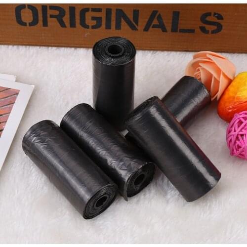 10 Rolls/150Pcs Plastic Pet Dog/Cat Waste Bags 33 * 22cm Durable Trash Cleaning Bag Black