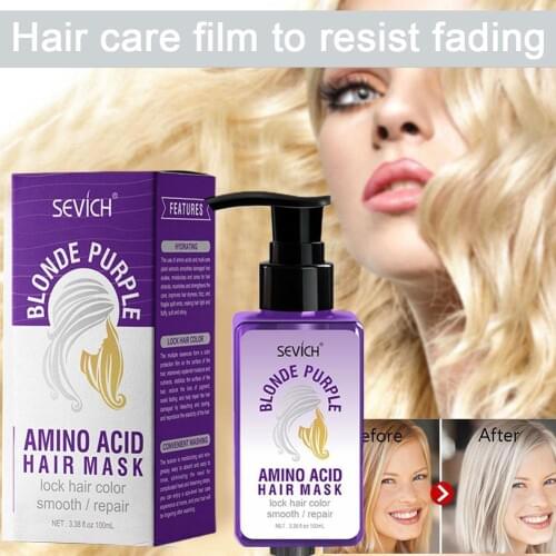 100ml Shampoo Purple Shampoo Removes Yellow Brassy of Home Orange Neutralize Tones For Silver look Green Hair Salon F7P3