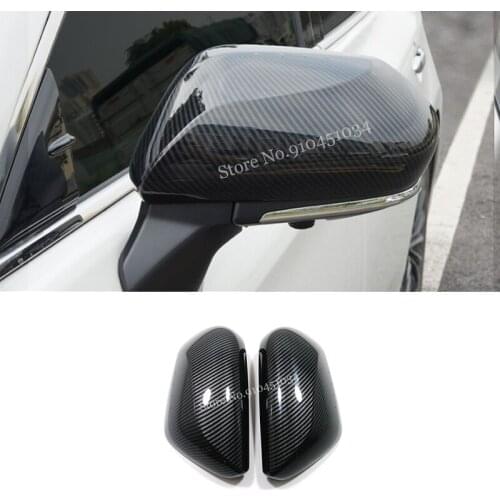 For Toyota Avalon 2018-2021 ABS Carbon fiber Car Side Door Rear View Mirror Cover Trim Sticker Car styling Accessories 2pcs
