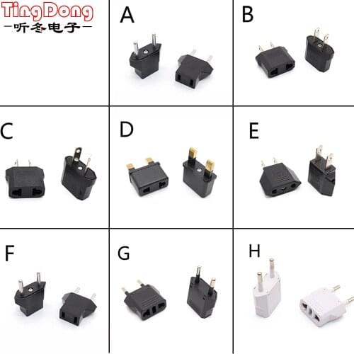 2PCS European US AU EU Plug Adapter American Japan China US To EU Euro Travel Power Adapter Plug Outlet Converter Socket