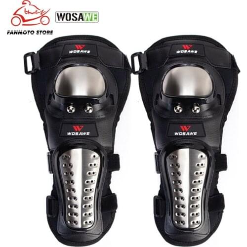 WOSAWE 2Pcs/Set Elbow Pads Stainless Steel Motorcycle Motocross Protective Gear Protector Elbow pad Guards Sports Armor Kit