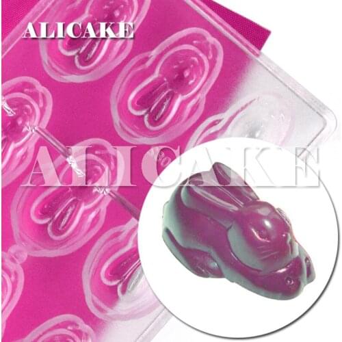 3D Chocolate Mold Polycarbonate Easter Bunny Baking Molds Plastic Chocolate Candy Form Mould Baking Pastry Bakery Tools