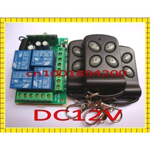 4 Relay CH Wireless Receiver&Transmitter DC12V Momentary Toggle Latched RF Remote Control Switch System LED SMD ON OFF