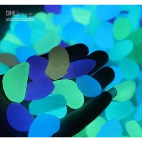 500PCS Glow in the Dark Stones Green Decor Garden Outdoor Pebble Luminous Rocks Blue Pretty Stylish Attractive Creative