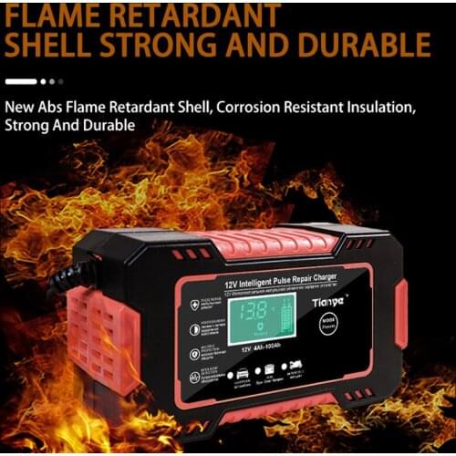 12V6A Car Battery Charger Full Automatic Repair Lead-acid Charger Digital LCD Display Power Puls Repair Lead Acid Battery Charge