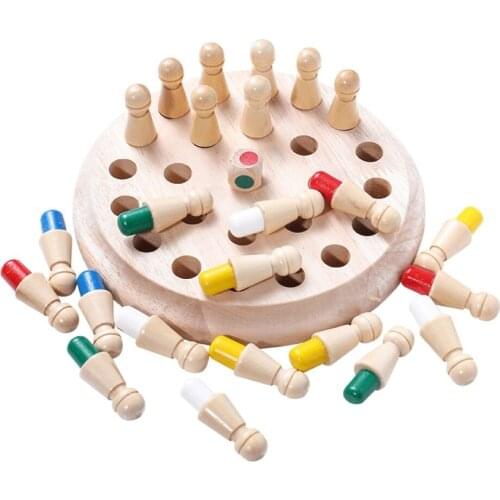 Kids Children Party Board Games Wooden Toy Puzzles Color Memory Chess Match Game Intellectual Baby Educational Learning Toys