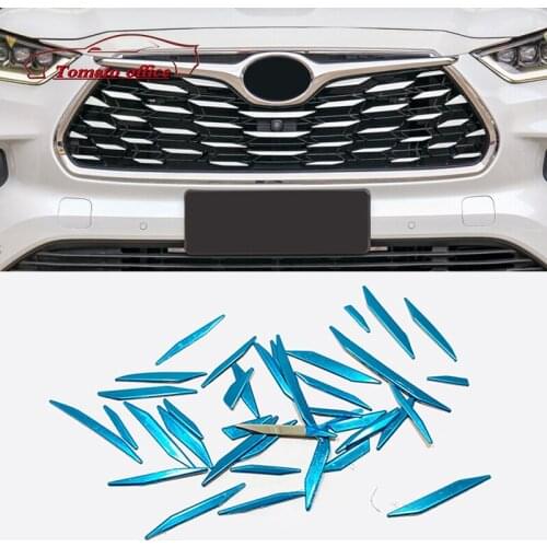 For Toyota Highlander 2021 2022 Stainless steel Car Head Grille Fence Decoration strip Cover Trim Exterior Accessories 41 PCS