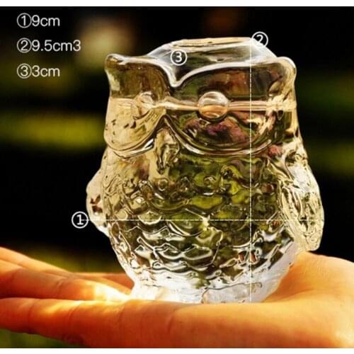 European Owl Vase Hanging Glass 1/4 Pack Plant Flower Water Vase Hydroponic Pot Pastoral Home Decoration Crafts